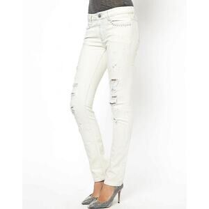 Zadig & Voltaire White Eva Destroyed Jeans Size 27